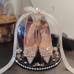 結婚式の靴ディスプレイボックスリングボックス結婚式のゲーム小道具 diy 素材隠し靴箱結婚式の靴リング