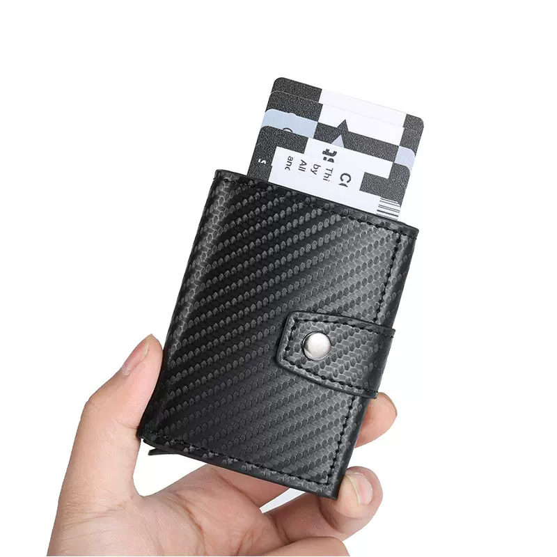 跨境卡包高颜值碳纤维铝合金卡盒大容量男士钱包现货