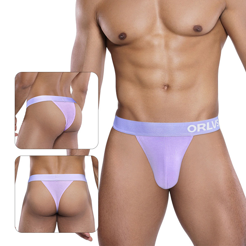 [Official Chart] Modal Sexy Single Bikini Small Triangle T-Trousers Low Waist Hip U Highlights Underwear Men