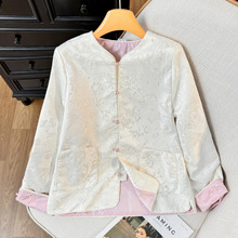 批发新款新中式国风圆领外套女2025新款高级感轻奢唐装上衣外套