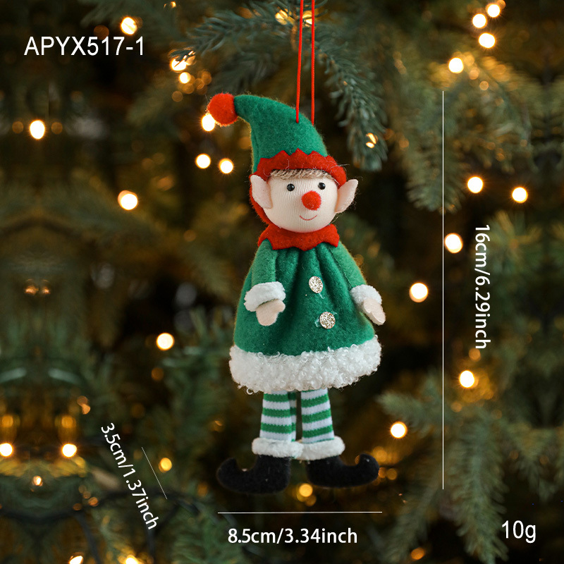Decoraciones de Navidad de peluche muñecas de hadas en adornos de muñecas de niños lindos colgantes de árbol de Navidad