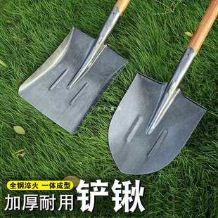 工地钢锹农用铁锹头铁铲木把铁撬猛钢铲子方锹尖锹泥锹铁锹大全-阿里巴巴