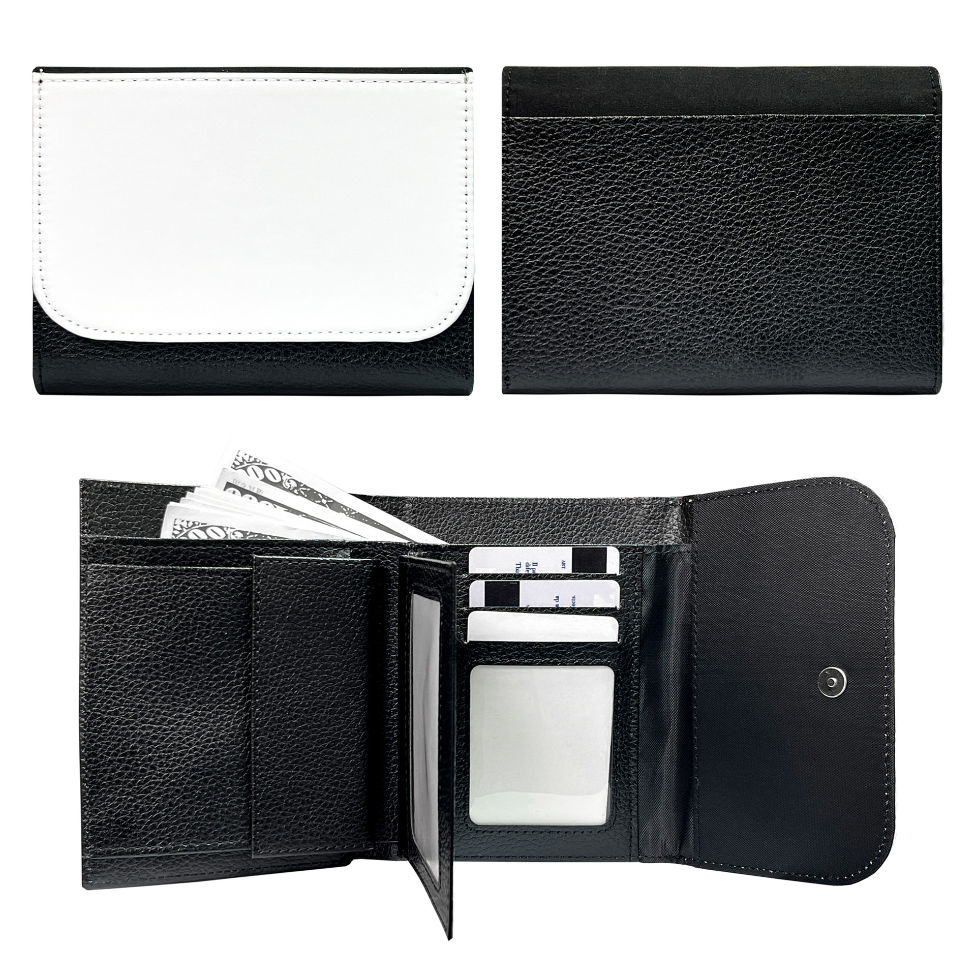 Fábrica directa de transferencia de calor sublimación térmica de alta capacidad 30% de cambio de hombres y mujeres cartera en blanco sublimación térmica serie en blanco