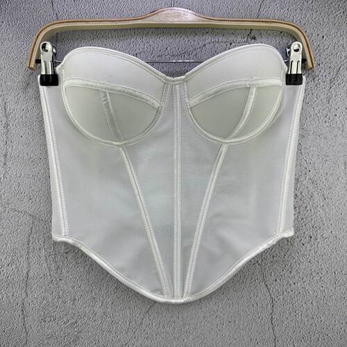 Hot-selling European and American-style mesh small vest with straps, vintage slim-fit breathable elegant fishbone-bone cup top for women.