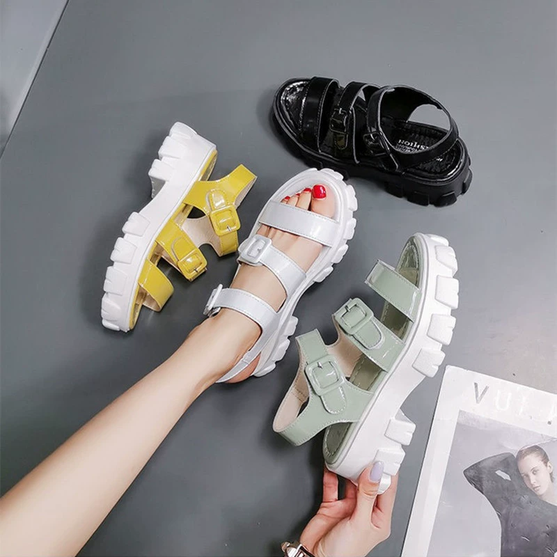 Высокие летние сандалии на платформе, модная обувь, стиль Chanel, коллекция 2022 года, корейский стиль, оптовая продажа