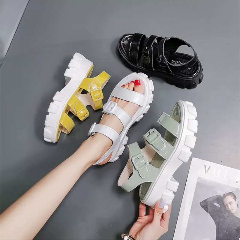 Высокие летние сандалии на платформе, модная обувь, стиль Chanel, коллекция 2022 года, корейский стиль, оптовая продажа