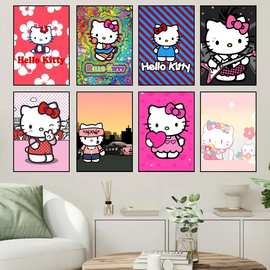 K-Kitty H-Hello可爱海报工厂一件代发来图打印入仓货源速卖通