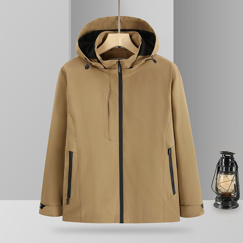 Chaqueta de alpinismo al aire libre para hombres y mujeres impermeable a prueba de viento Ropa de grupo de primavera y otoño Logotipo impreso Chaqueta de cáscara suave personalizada para todo el partido