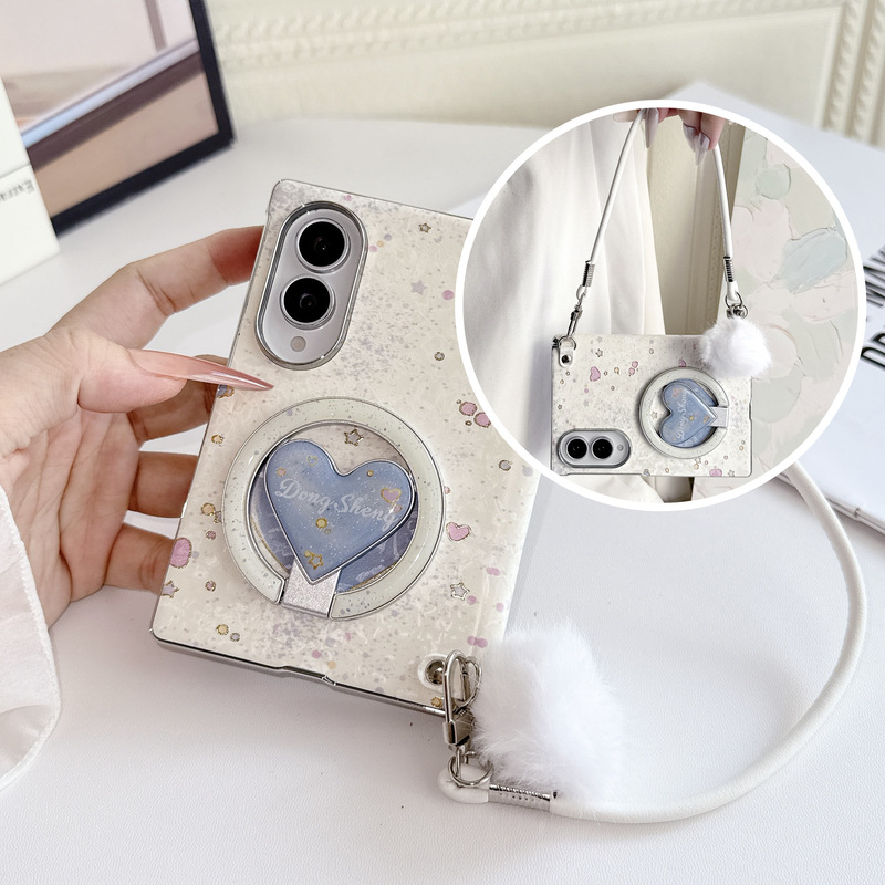 Suitable for Samsung Z Fold 8 Ultra phone case, magnetic heart-shaped stand, dual-axis design, Z Fold 7 anti-drop protective case Suitable for Samsung Z Fold 8 Ultra phone case, magnetic heart-shaped stand, dual-axis design, Z Fold 7 anti-drop protective case