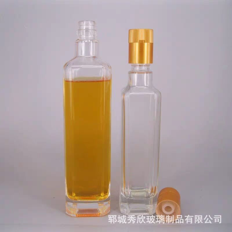 橄榄油瓶 批发山茶油瓶 方瓶圆瓶500ml菜籽油香油核桃油玻璃空瓶