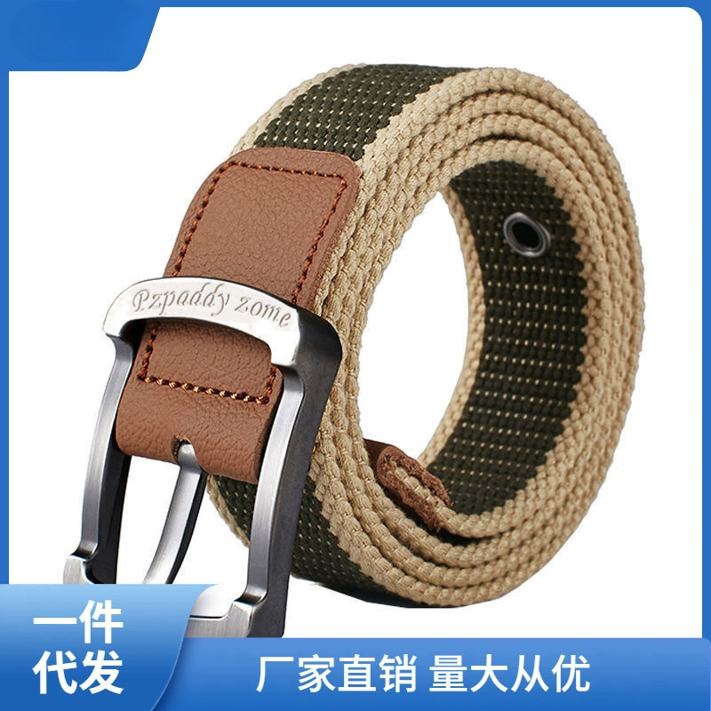 Мужской и женский кожаный ремень с пряжкой, парусиновый ремень, повседневные брюки-карго, ремень в корейском стиле, модный мужской студенческий молодежный военный тренировочный уличный ремень