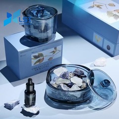 シンプルな透明な金鐘カバーろうそくカップ厚いガラスろうそく缶創造燭台DIY蓋付き装飾ろうそくカップ