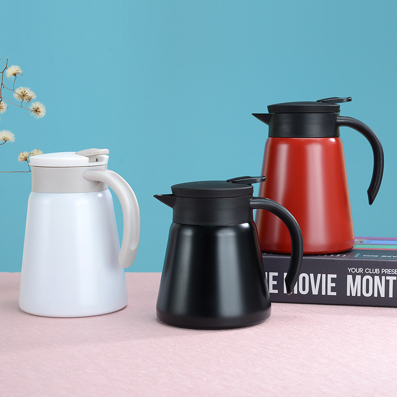 Double-Layer Stainless Steel Vacuum Household Thermos Kettle European-Style Coffee Pot Mini Office Kettle Thermos Portable