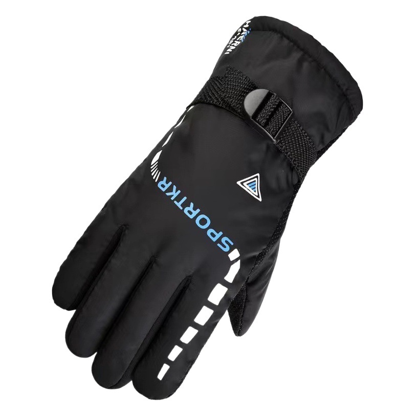 Guantes calientes del invierno de los hombres guantes de montar en motocicleta de coche eléctrico forrado de lana engrosada deportes al aire libre guantes de esquí