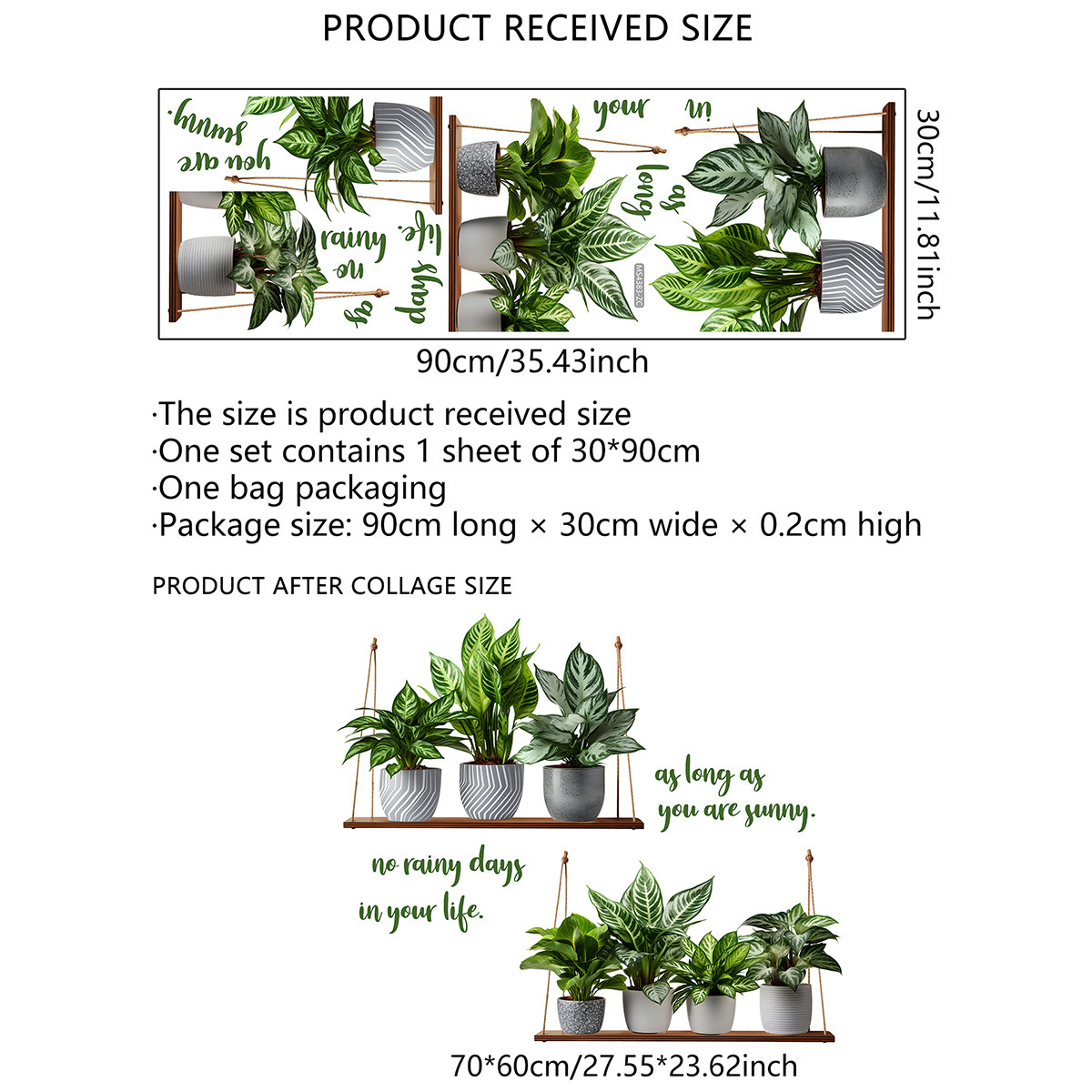 Ms4385 creativa planta verde en maceta pegatinas de pared sala de estar dormitorio Fondo decoración de la pared pegatinas de pared autoadhesivas pegatinas de pared al por mayor