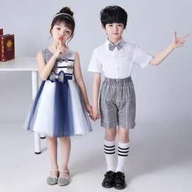 新款儿童合唱演出服小学生大合唱团男女童朗诵表演服装幼儿园班服