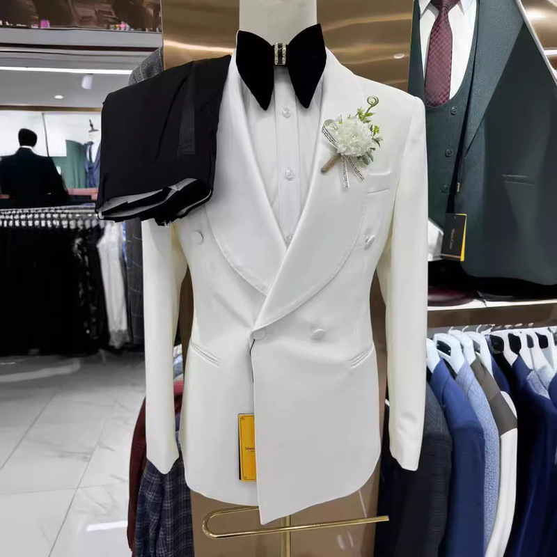 2026 Men's Suit Cross-Border Foreign Trade Stylish Men's Wedding Casual Host Suit 2-Piece Set 2Pcs