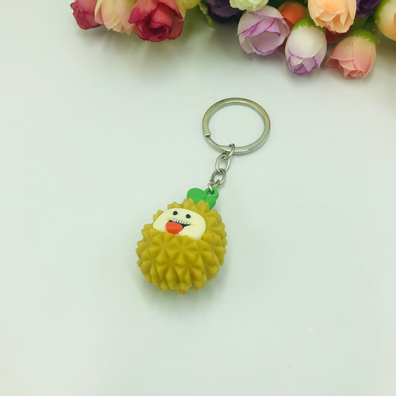 Venta caliente transfronteriza de simulación de PVC de la fruta de la fresa de la sandía anillo de la fruta colgante tienda regalo creativo