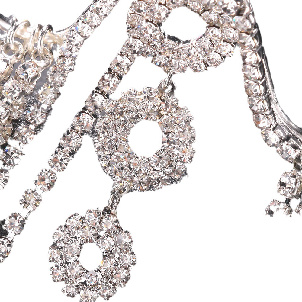 Nuevo brillante rhinestone gafas Marco europeo y americano personalidad hip hop estilo borla gafas marco pasarela accesorios ojo marco