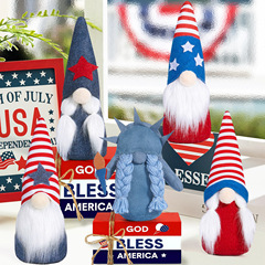 Cross-border American Independence Day faceless doll figure sitting posture dwarf elderly decoration cute Rudolph figure