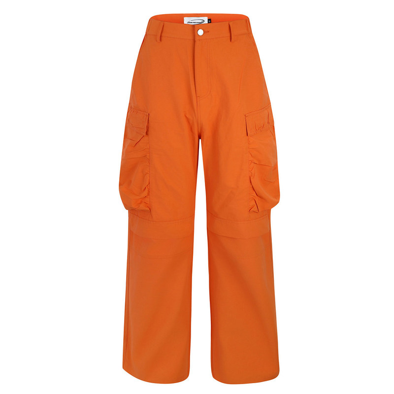 Spring and summer lightweight nylon wide-leg loose outdoor quick-dry functional streetwear cargo pants for men and women