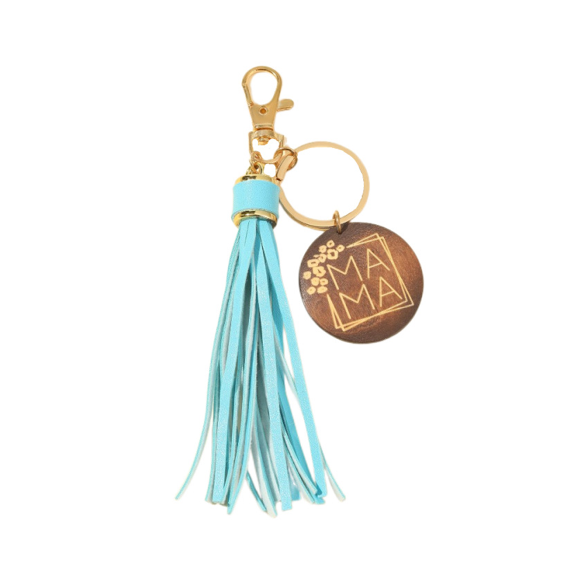 Simple Style Letter Pu Leather Metal Tassel Keychain display picture 5