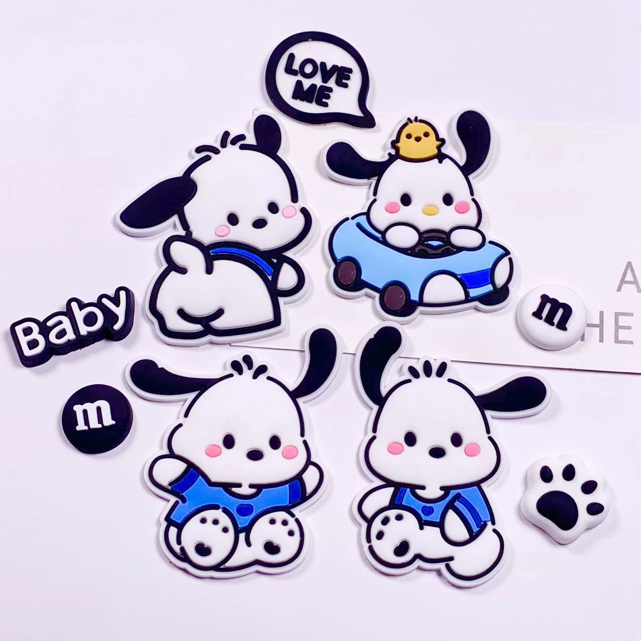 Собака Paccha ПВХ мягкий клей мультяшный аксессуар DIY милый щенок для хранения патч буквенные отверстия для обуви цветочная пряжка украшения