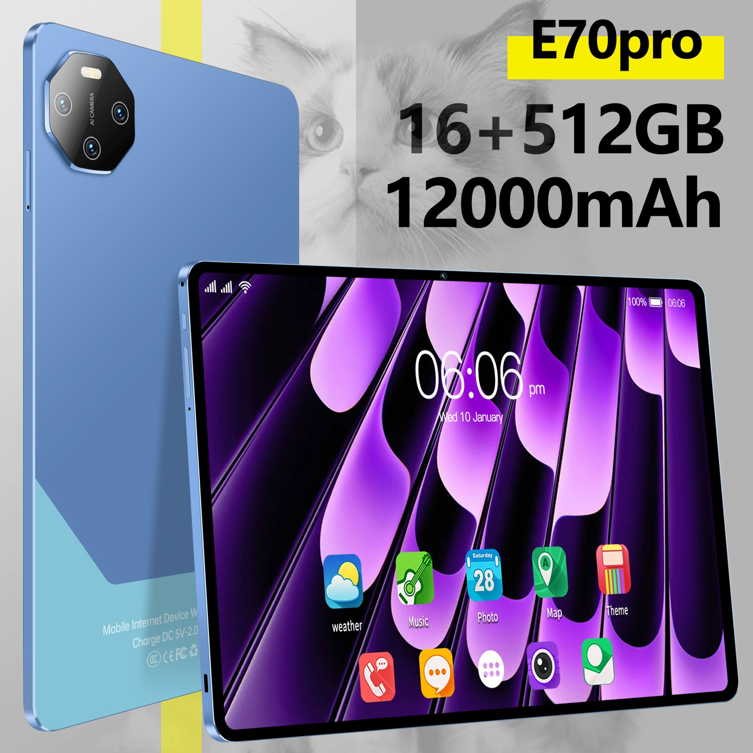 Планшет умный ноутбук, (跨境贸易), 10,1 дюйма, Android, bluetooth, 4G