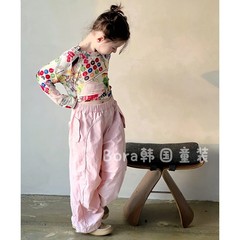 女の子用ズボン子供用オーバーオールピンク秋新作韓国子供服大きい子供女の子山本ファッションズボン薄い