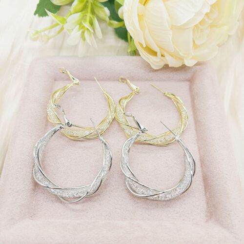 Internet celebrity s925 silver needle French shiny high-end three-thread winding hollow irregular earrings