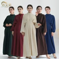 Loriya2024 AliExpress Amazon Ближний Восток Турция Дубай сплошной цвет платье с рукавами LR728