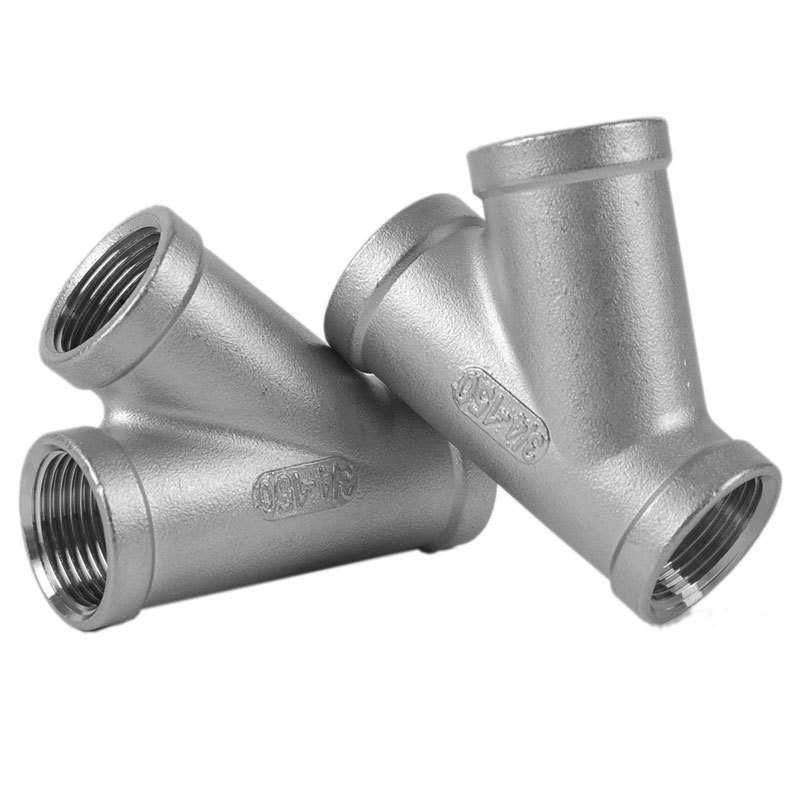 304 stainless steel internal threaded elbow tee 45-degree tee Y-type tee socket internal tooth tee fitting