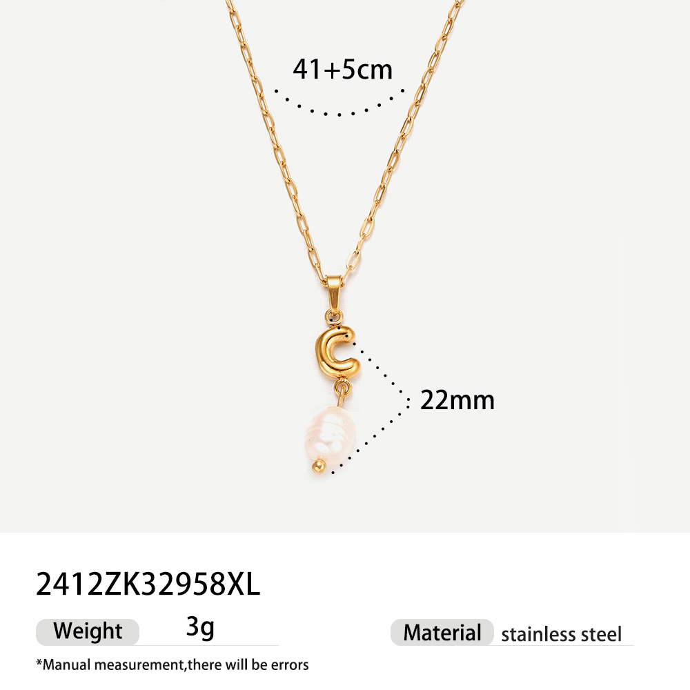 TENA collar de acero inoxidable de perlas verdaderas simplista de alto nivel nicho de diseño de acero de titanio collar de collar para mujeres image 34