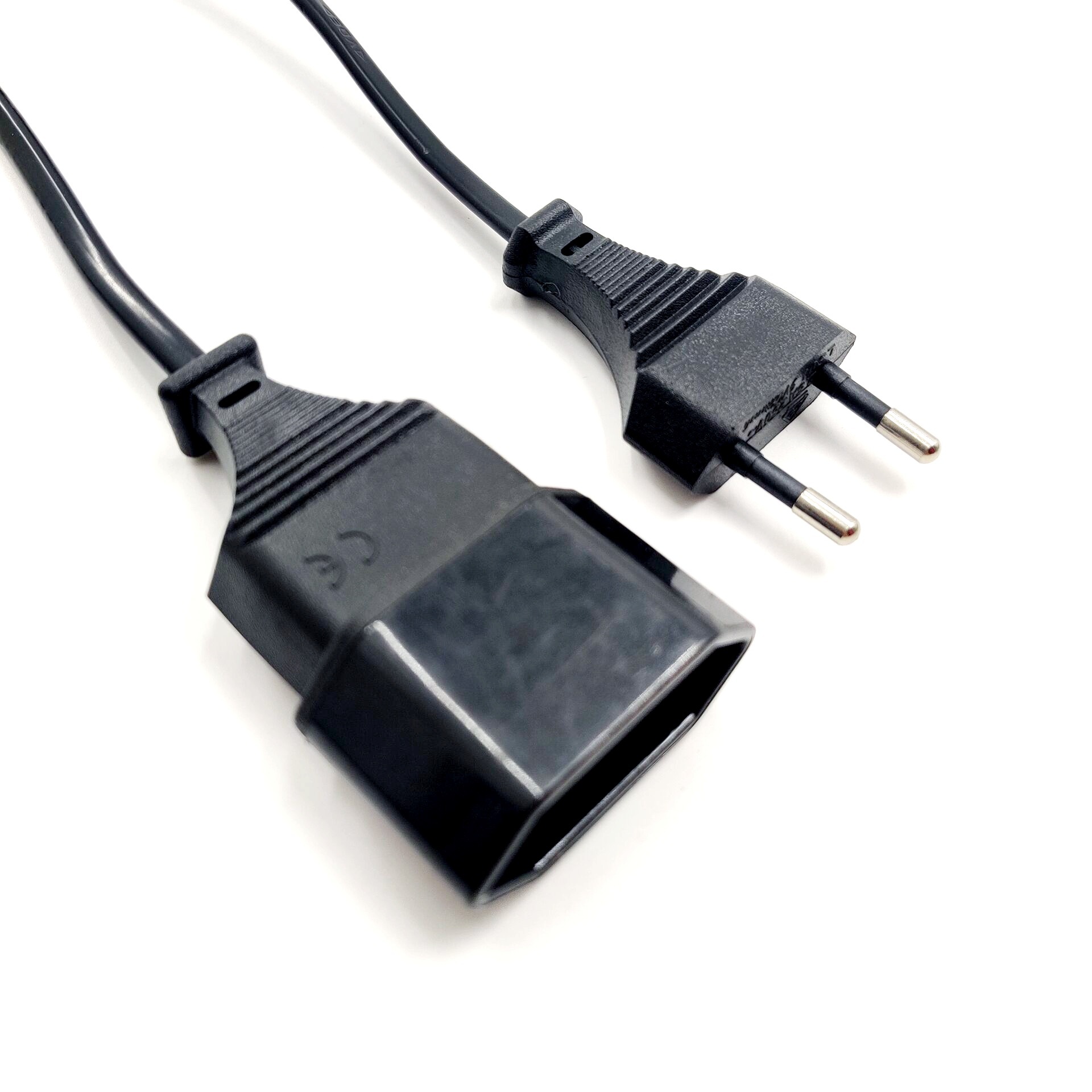 直销欧式电源线插头 公母对插 防水插头线 欧规电源线插头