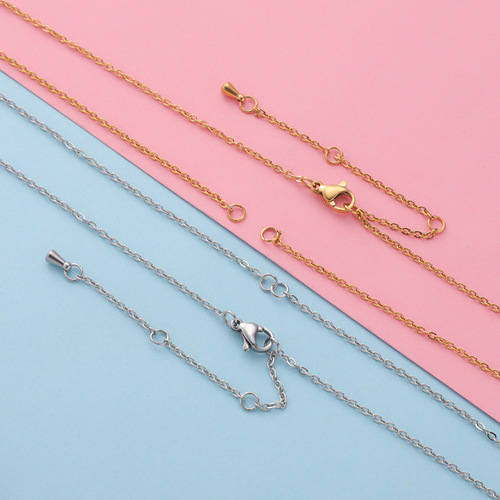 Cross-border new product 18k furnace vacuum electroplating stainless steel necklace diy jewelry accessories material personalized simple chain