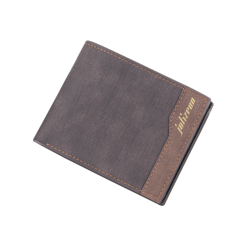 Cartera de los hombres cartera corta esmerilada titular de la tarjeta de gran capacidad horizontal de los hombres cartera de los hombres engrosada negocio tríptico