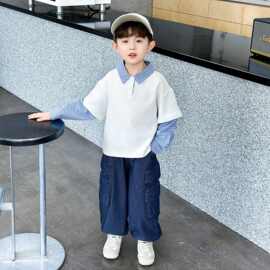 儿童装男童春秋装套装2026新款宝宝polo衫两件套帅气男孩春季衣服