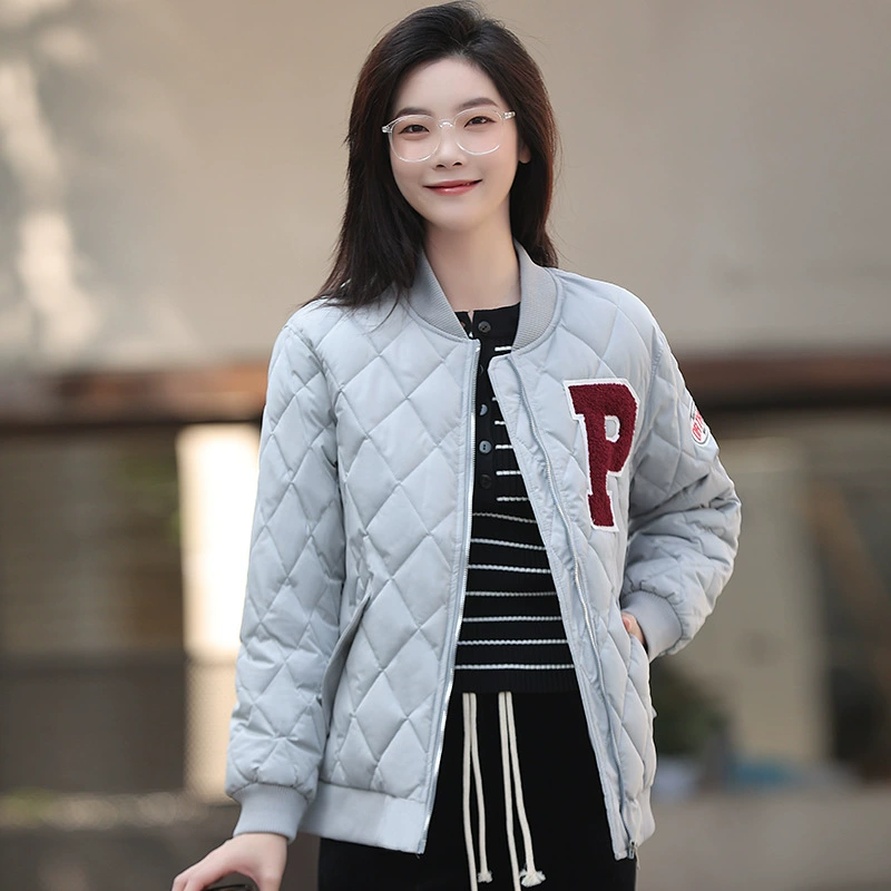 Осенний и зимний новый бейсбольный костюм с вертикальным воротником большой размер толстый бриллиант