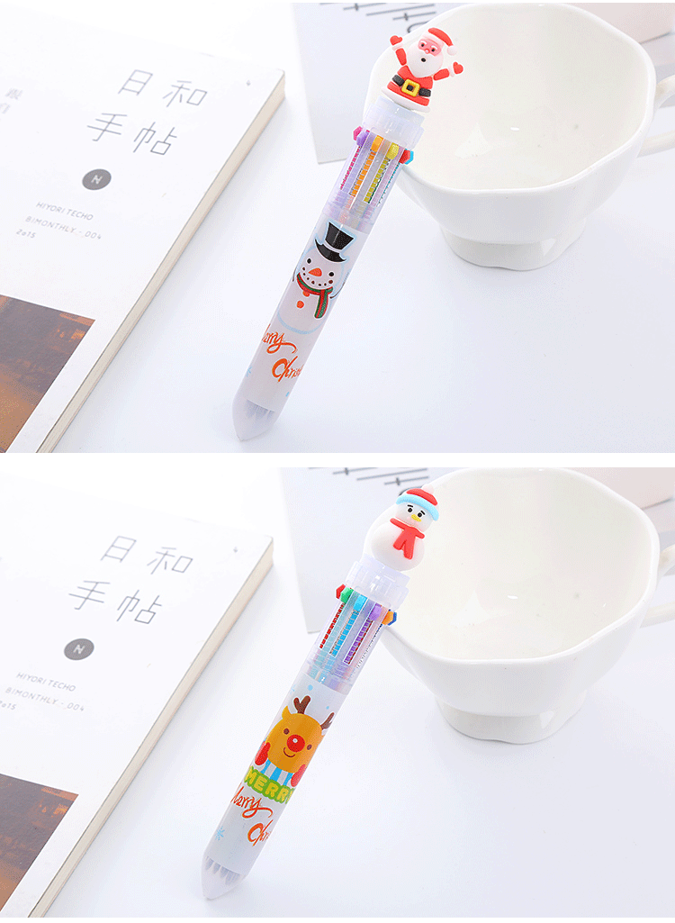 1 Piece Christmas hat interne Christmas Tree Santa Claus Class Learning Christmas Ball Pen Refill Plastic Cute Ballpoint Pen display picture 1