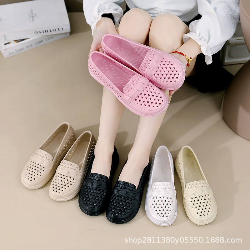 Классические женские сандалии старого Пекина, обувь с дырками, универсальная дышащая сетка, уличная оснастка, Повседневная Нескользящая износостойкая, 2024