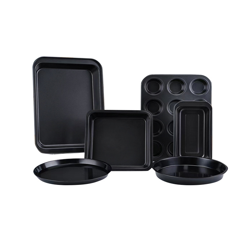 Herramientas para hornear hogar antiadherente Toast Box 12 tazas molde de la torta de acero al carbono engrosada cuadrado bandeja de hornear 5-6 piezas traje