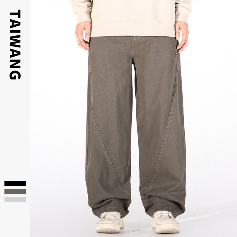 Men's Clothing Men's Wear 2024 Retro Casual Pants Autumn and Winter Multi Pocket Workwear Loose Scimitar Pants Men's Trousers_viptrois.com