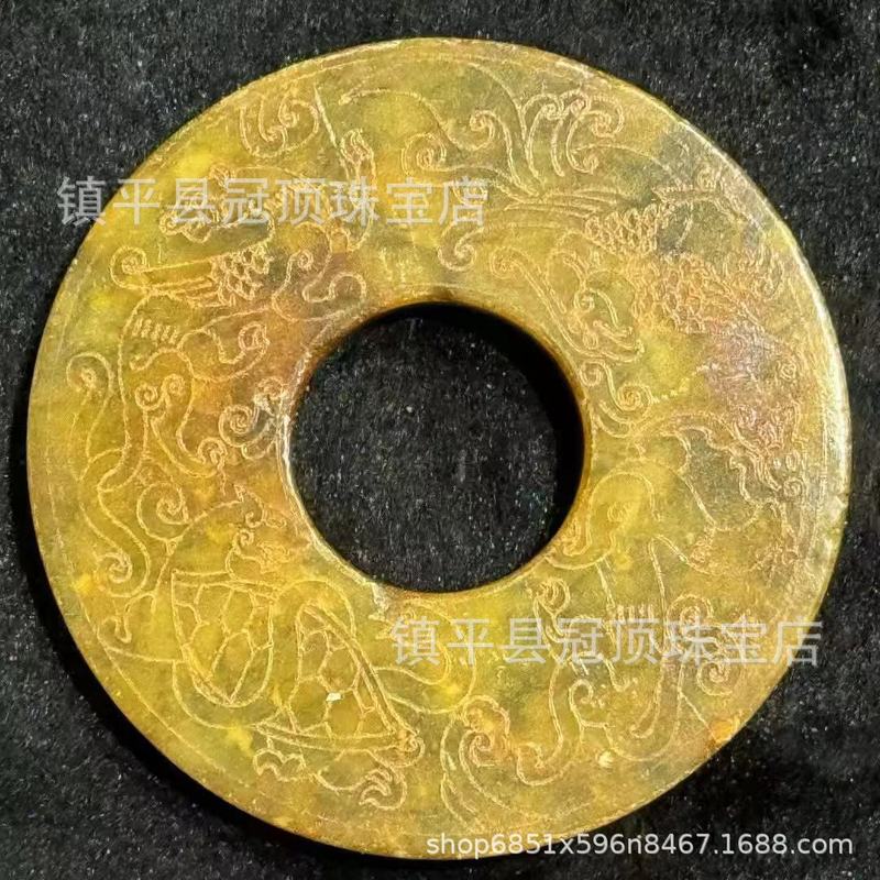 批发高古玉老玉岫玉高仿古董仿古玉器明清战汉岫玉做旧玉佩挂件|undefined