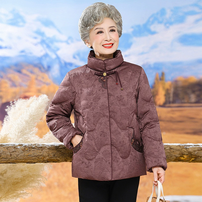 2024 зима мама 90 белая утка пуховик новый средний и пожилой иностранный женский пуховик