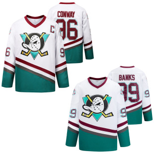 Ice Hockey Jersey Movie Version Ice Hockey Uniform No. 96 No. 99 White Duck White