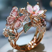 U 73315 Butterfly flower open fashion ring �������ܿ���ʱ��