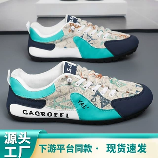 包头半托鞋男2026跨境爆款布面透气后跟户外休闲鞋一脚蹬懒人鞋
