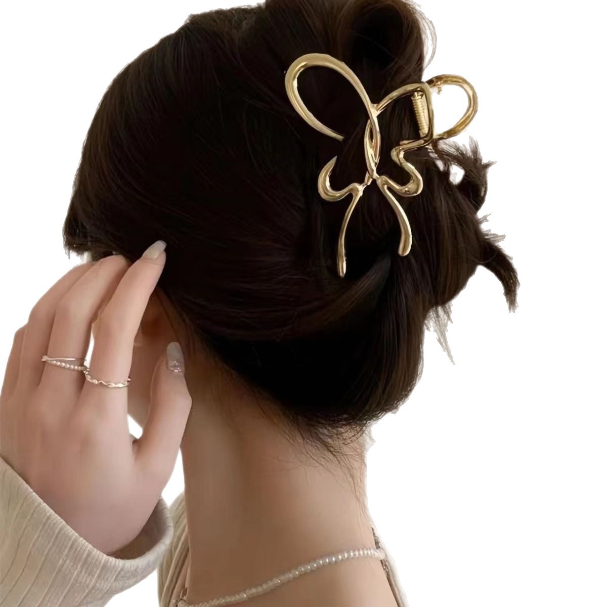 Estilo coreano horquilla de metal Cabeza trasera tiburón pelo clip de pelo ins clip de pelo femenino temperamento elegante clip fijo image 87
