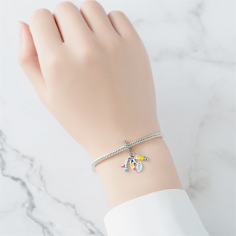 1 Piece 925 Sterling Silver Heart Shape Basketball Anchor Pendant display picture 16