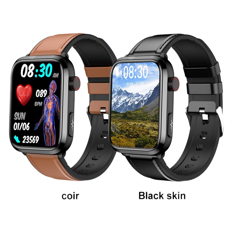 Transfronterizo nuevo reloj inteligente ET210 Bluetooth llamada ECG sin glucosa en sangre ácido úrico lípidos en sangre temperatura corporal ejercicio